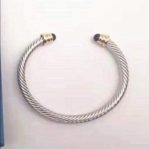 Small silver gold and black twist bracelet - Picture 2 of 2